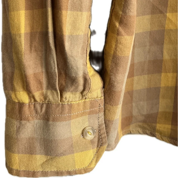 Sean John Mens Button Down Long Sleeve Shirt Yellow And Brown Plaid Size 2XL - Picture 8 of 8